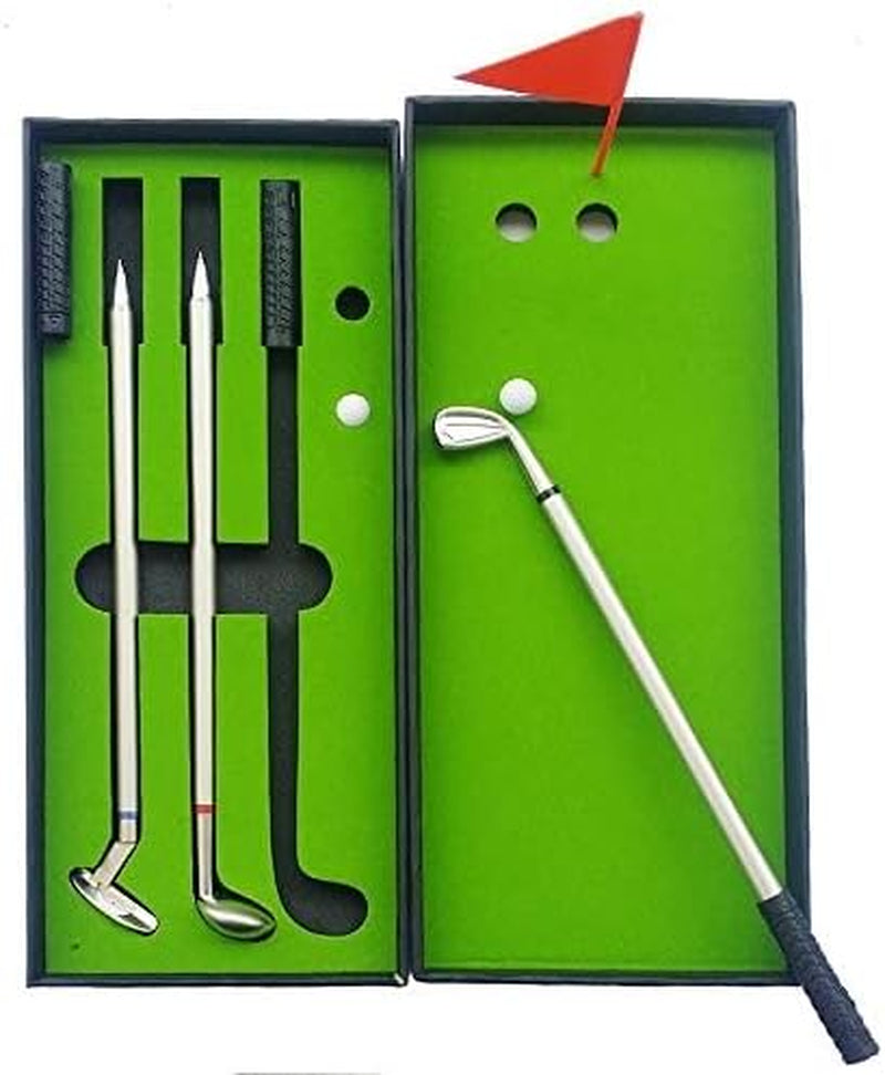 Kofull Lustige Golf Geschenke Für Männer Mini Golf Desktop Set, Golf Club Stifthalter Mit Putting Green, Schreibtisch Gadget Geschenk