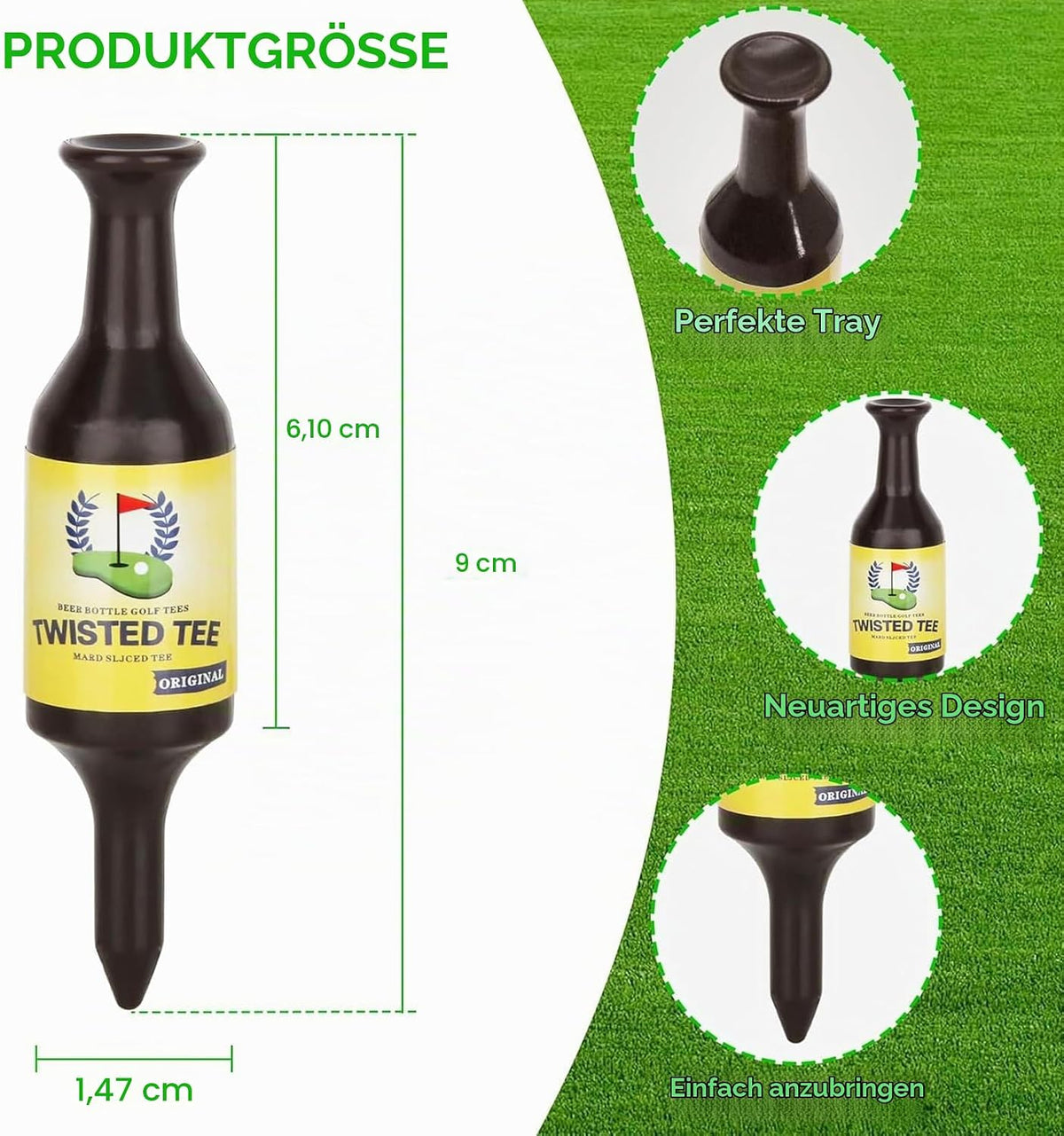 Golf-Tees Bierflasche, Lustige Golf-Tees, Langlebige Kunststoff Golf Tee Zubehör, Geschenke Für Golfspieler, 9 Cm/3.54 Zoll Golf-Tees