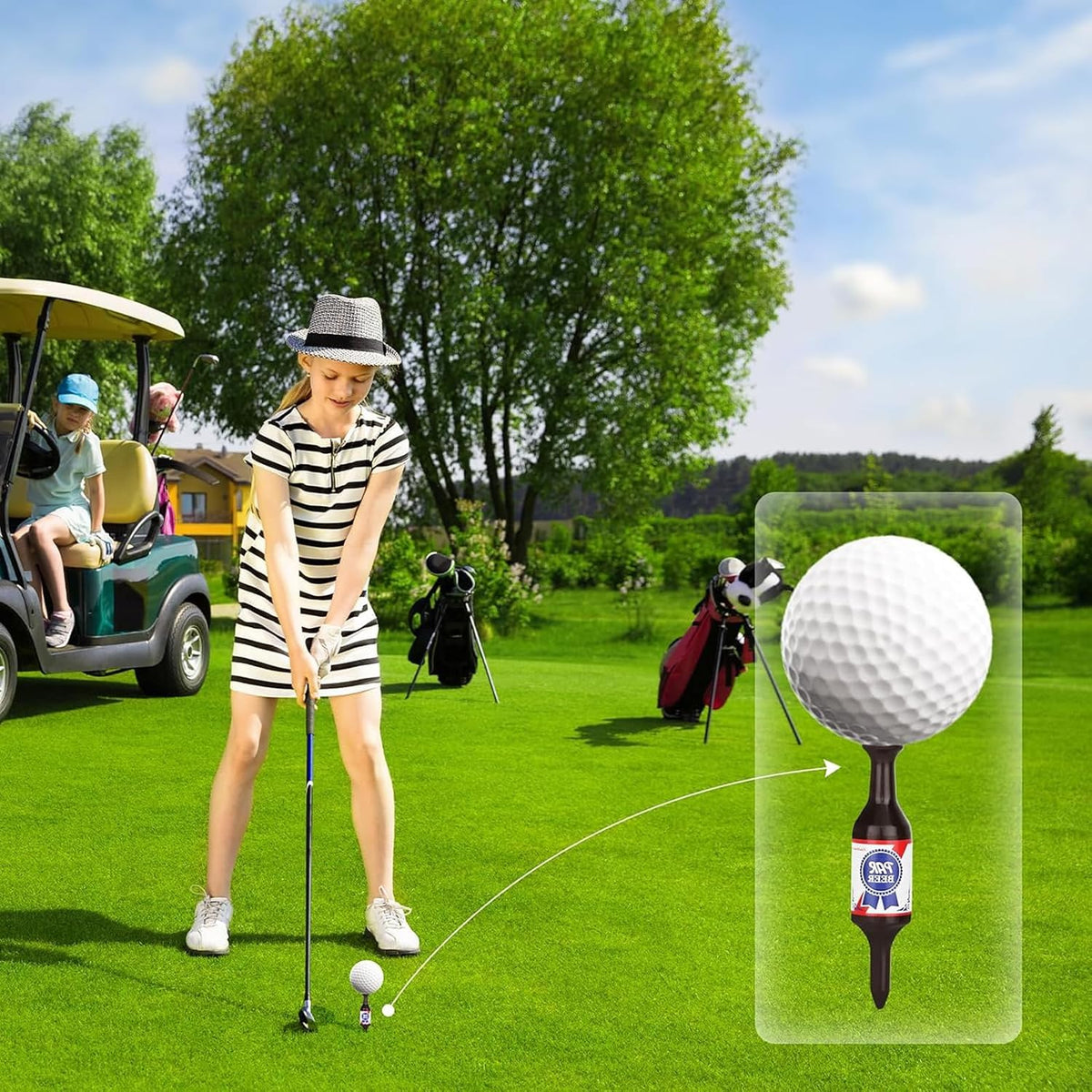 Golf-Tees Bierflasche, Lustige Golf-Tees, Langlebige Kunststoff Golf Tee Zubehör, Geschenke Für Golfspieler, 9 Cm/3.54 Zoll Golf-Tees