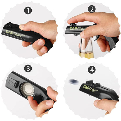 Bottle Opener, Launcher Shooter, Funny Shooting Gun, Creative Bottle Opener for Party Games, Family Parties, Outdoor Barbecue LM