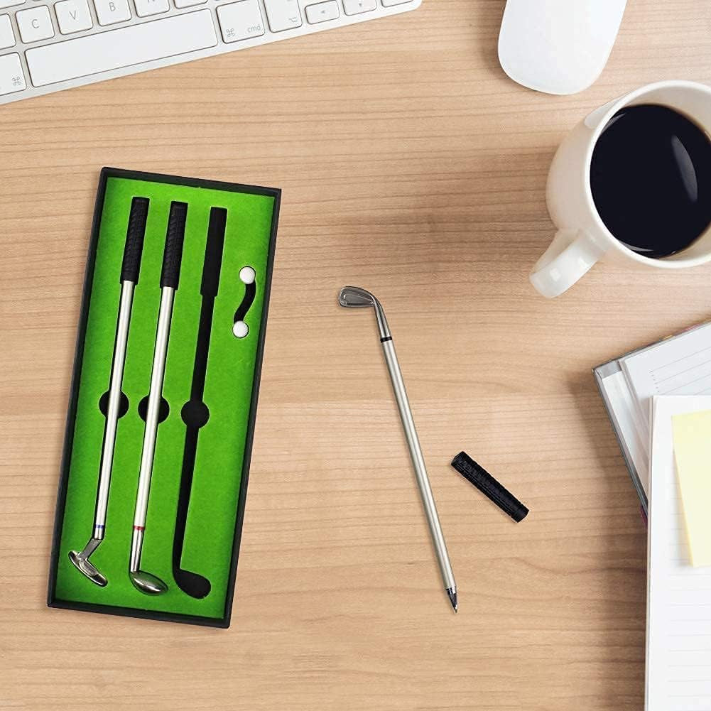 Kofull Lustige Golf Geschenke Für Männer Mini Golf Desktop Set, Golf Club Stifthalter Mit Putting Green, Schreibtisch Gadget Geschenk