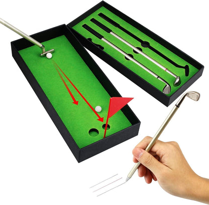 Kofull Lustige Golf Geschenke Für Männer Mini Golf Desktop Set, Golf Club Stifthalter Mit Putting Green, Schreibtisch Gadget Geschenk